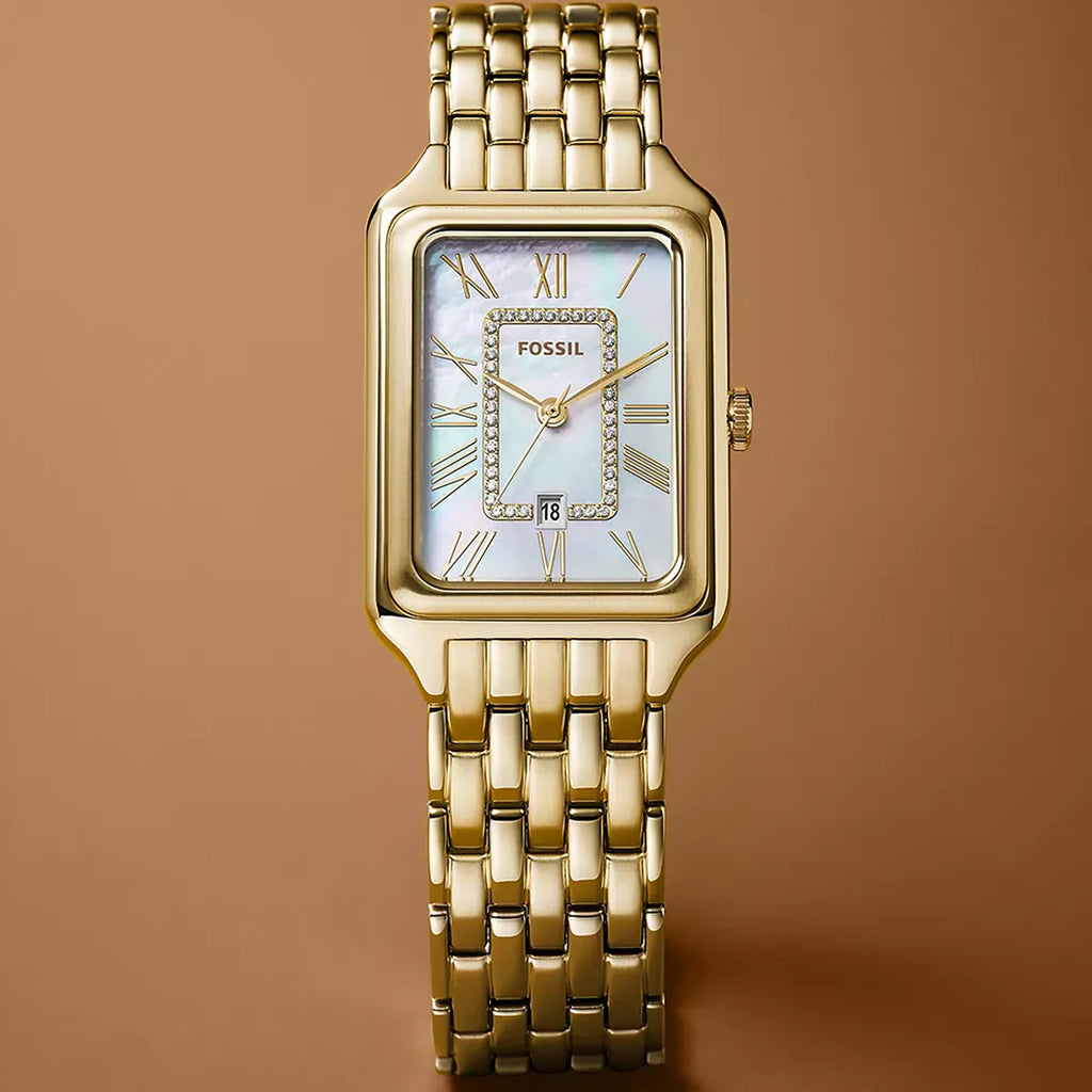 Raquel Three-Hand Date Gold-Tone Stainless Steel Watch ES5304