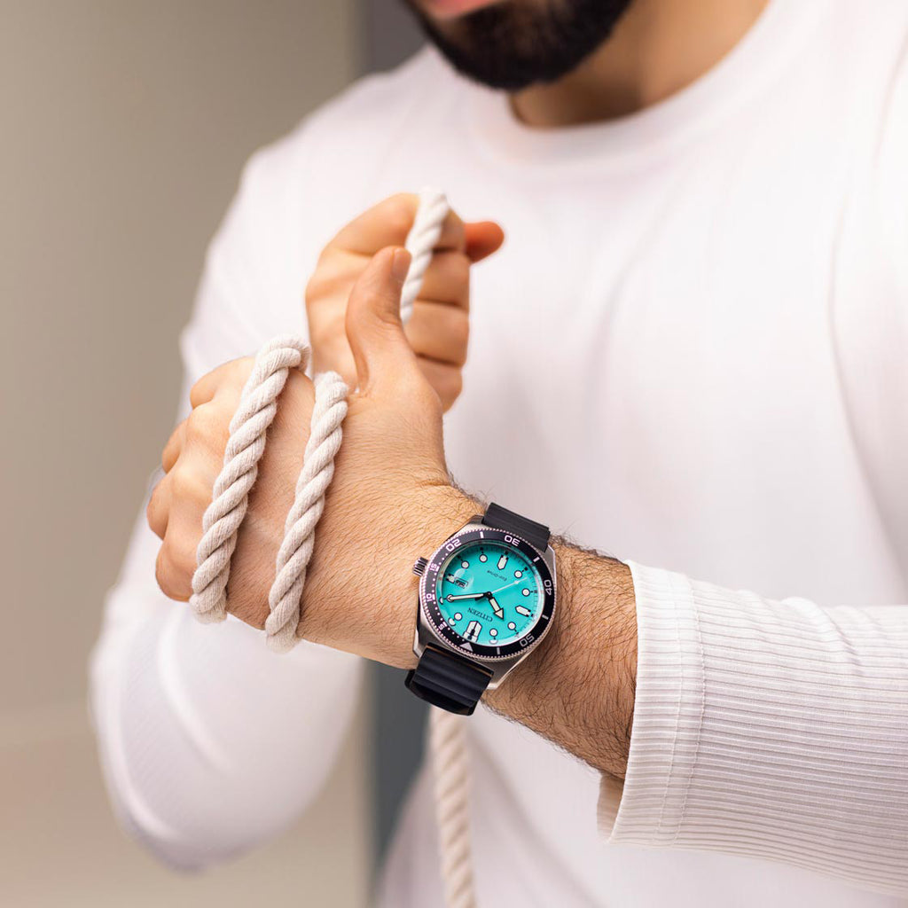 CITIZEN AW1760-14X BOLD PERFORMANCE - MEN'S WATCH WITH STYLISH RUBBER BAND & 10 ATM WATER RESISTANCE