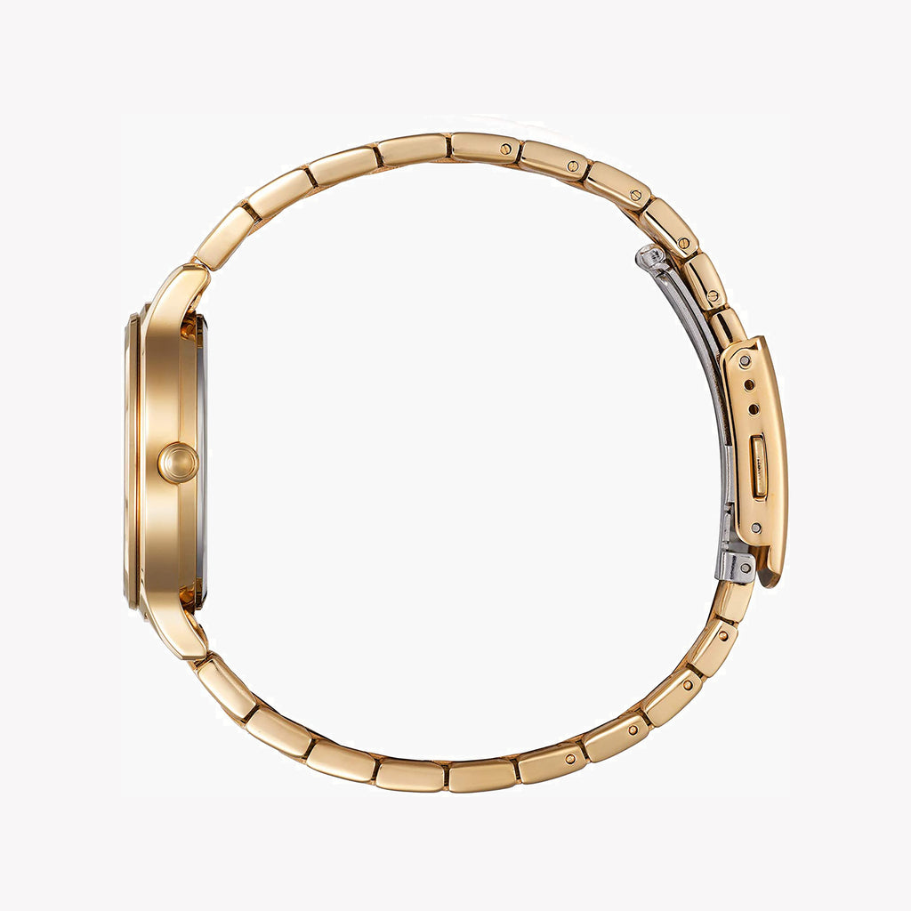 CITIZEN ED8183-54A - ELEGANT GOLDTIME: Chic Women's Watch with Stylish White Dial & Durable Stainless Steel Band