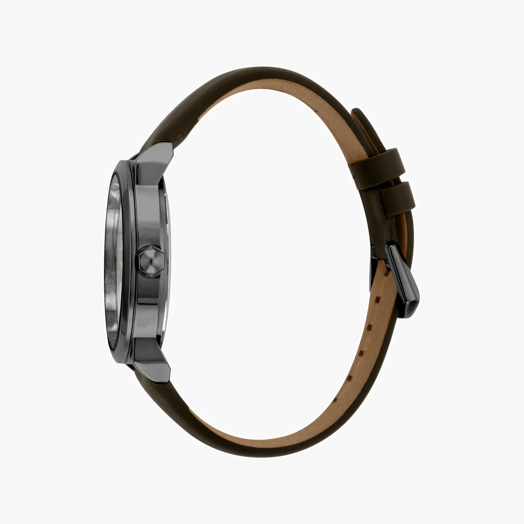 JUST CAVALLI JC1G079L0035 ELEGANT GRAY DIAL MEN'S WATCH - TIMELESS SOPHISTICATION WITH BROWN LEATHER BAND