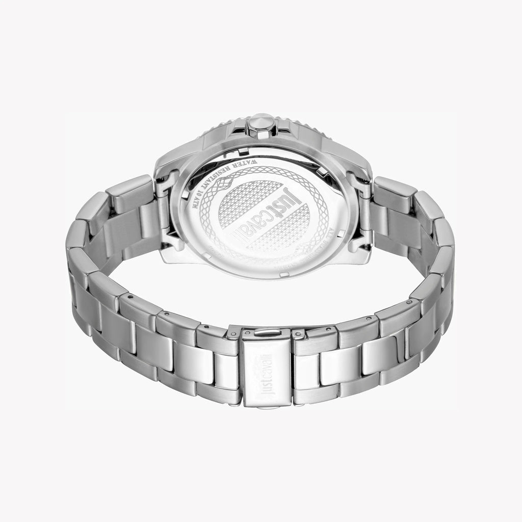 JUST CAVALLI ELEGANT STEEL - TIMELESS MEN'S WATCH WITH BLACK DIAL & SILVER BAND