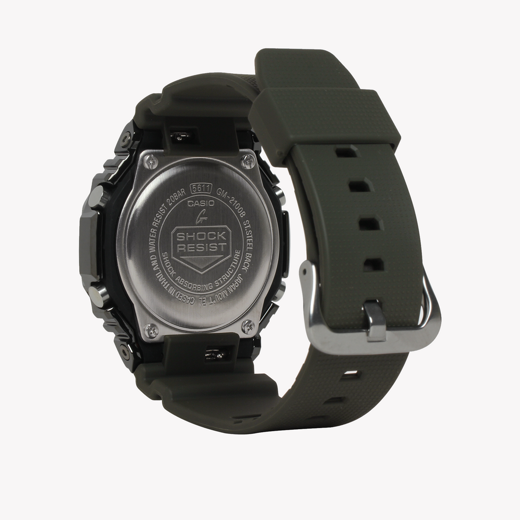 CASIO G-SHOCK GM-2100B-3ADR OAK - TOUGH LUXE MEN'S WATCH WITH GREEN DIAL & SILVER CASE
