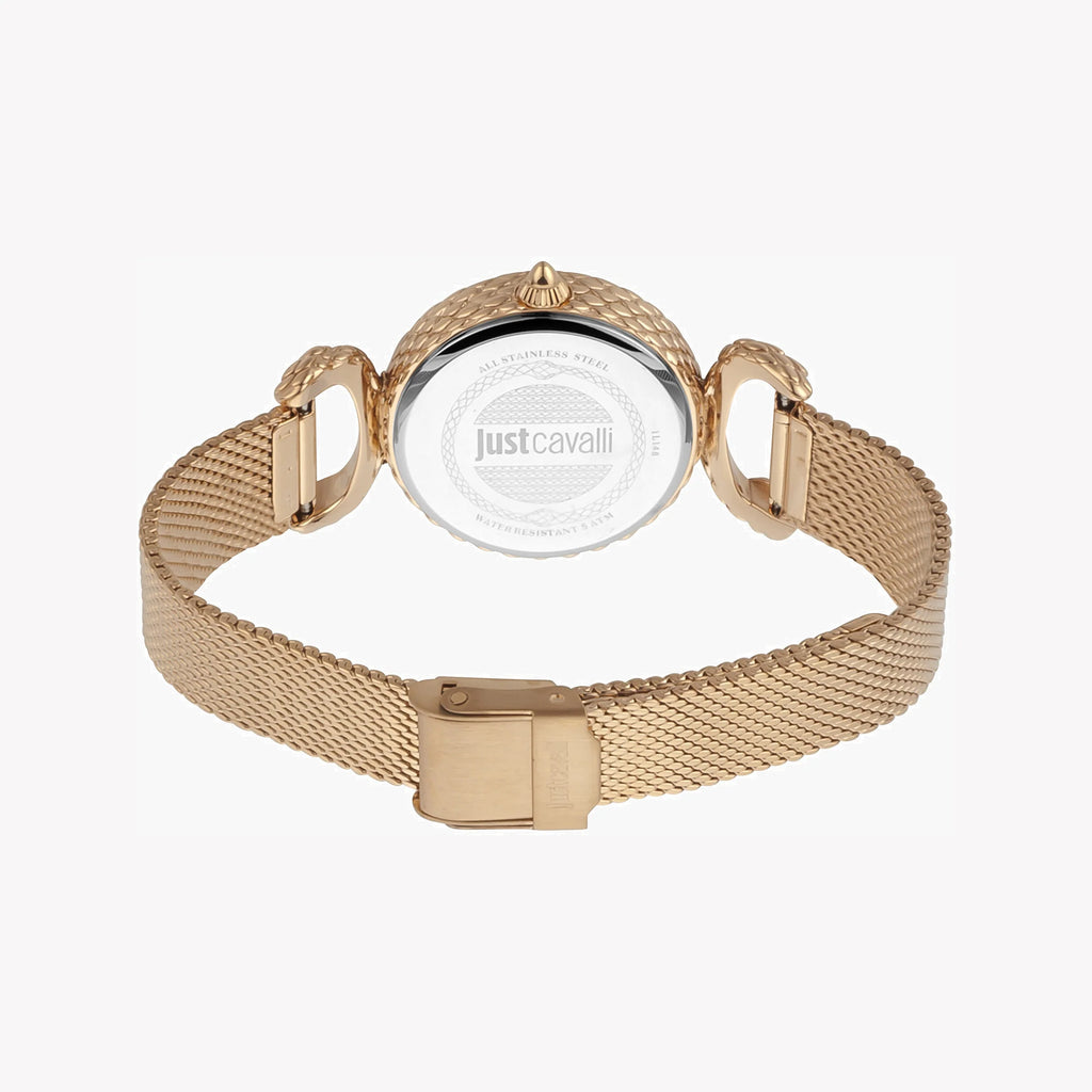 JUST CAVALLI Women's Watch with Rose Gold Stainless Steel Case and Rose Gold Stainless Steel Band