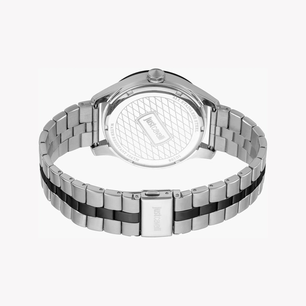 JUST CAVALLI JC1G108M0075 - ELEGANT BLACK DIAL MENS STAINLESS STEEL TIMEPIECE