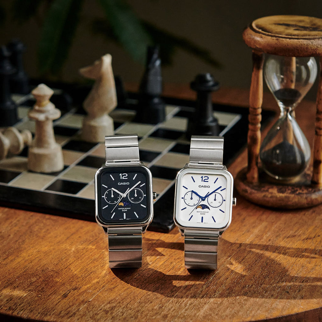 CASIO MTP-M305D-1AVDF - SPORTY STYLISH TIMEPIECE FOR MEN - BLACK DIAL, STAINLESS STEEL BAND