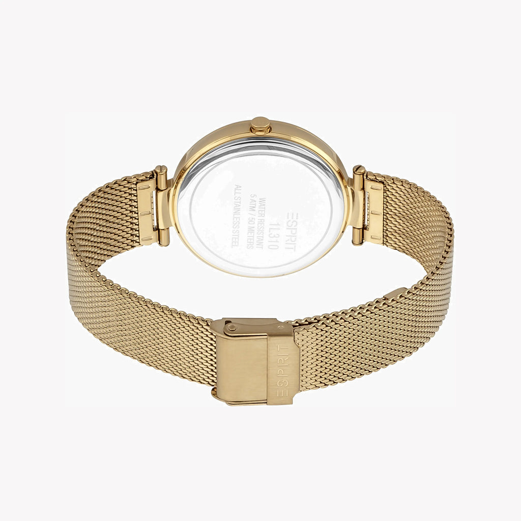 ESPRIT Women's Watch with Gold Stainless Steel Case and Gold Stainless Steel Band