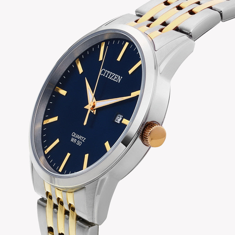 CITIZEN BI5006-81L - ELEGANT BLUE DIAL MEN'S WATCH WITH STAINLESS STEEL & GOLD BAND