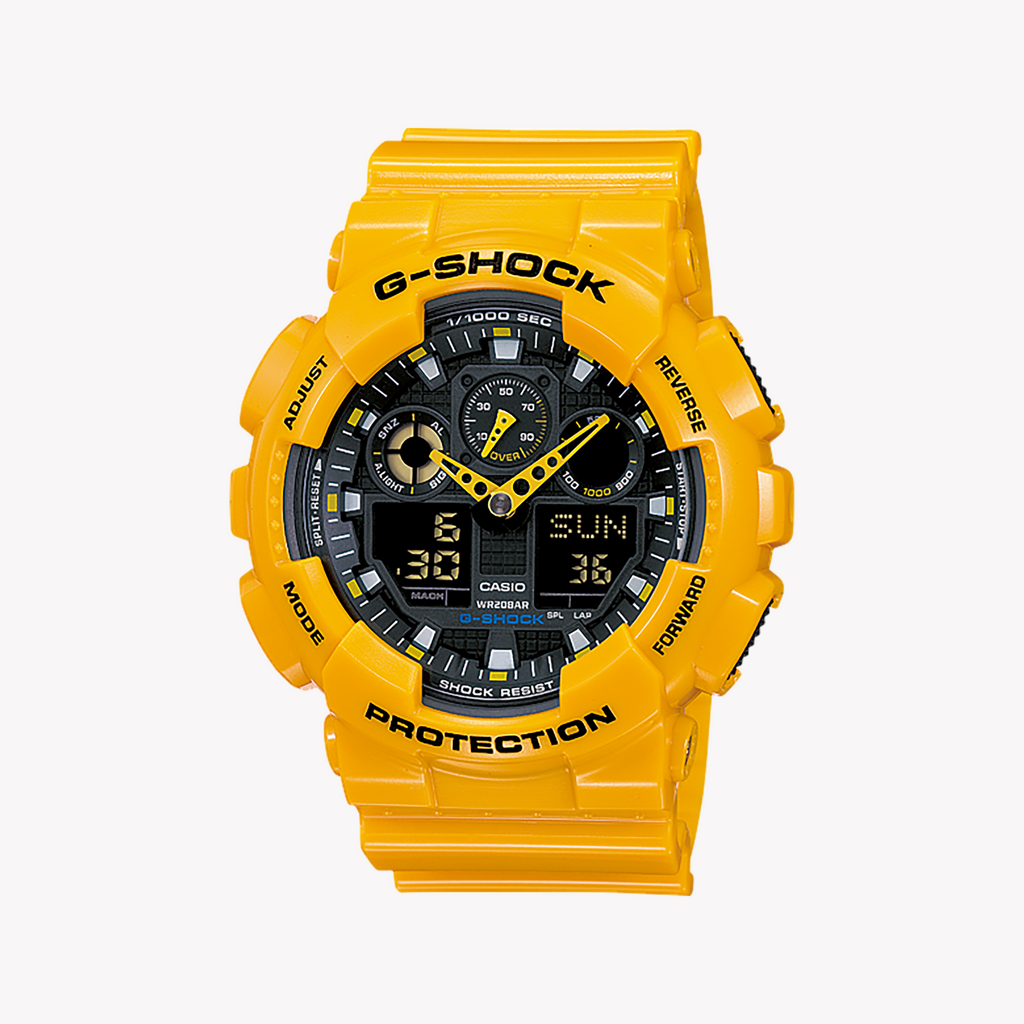 CASIO G-SHOCK GA-100A-9ADR ADVENTURE STYLE - MEN'S BOLD YELLOW RESIN WATCH