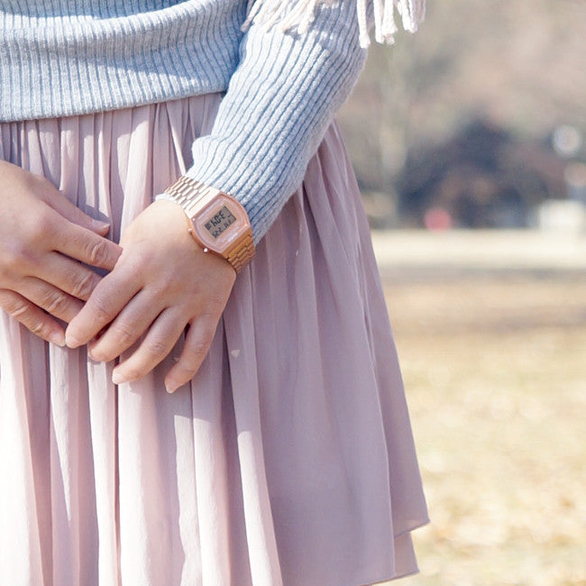 CASIO B640WC-5ADF ROSE GOLD STYLISH SPORTY ELEGANCE WOMEN'S WATCH - FUNCTIONAL & CHIC