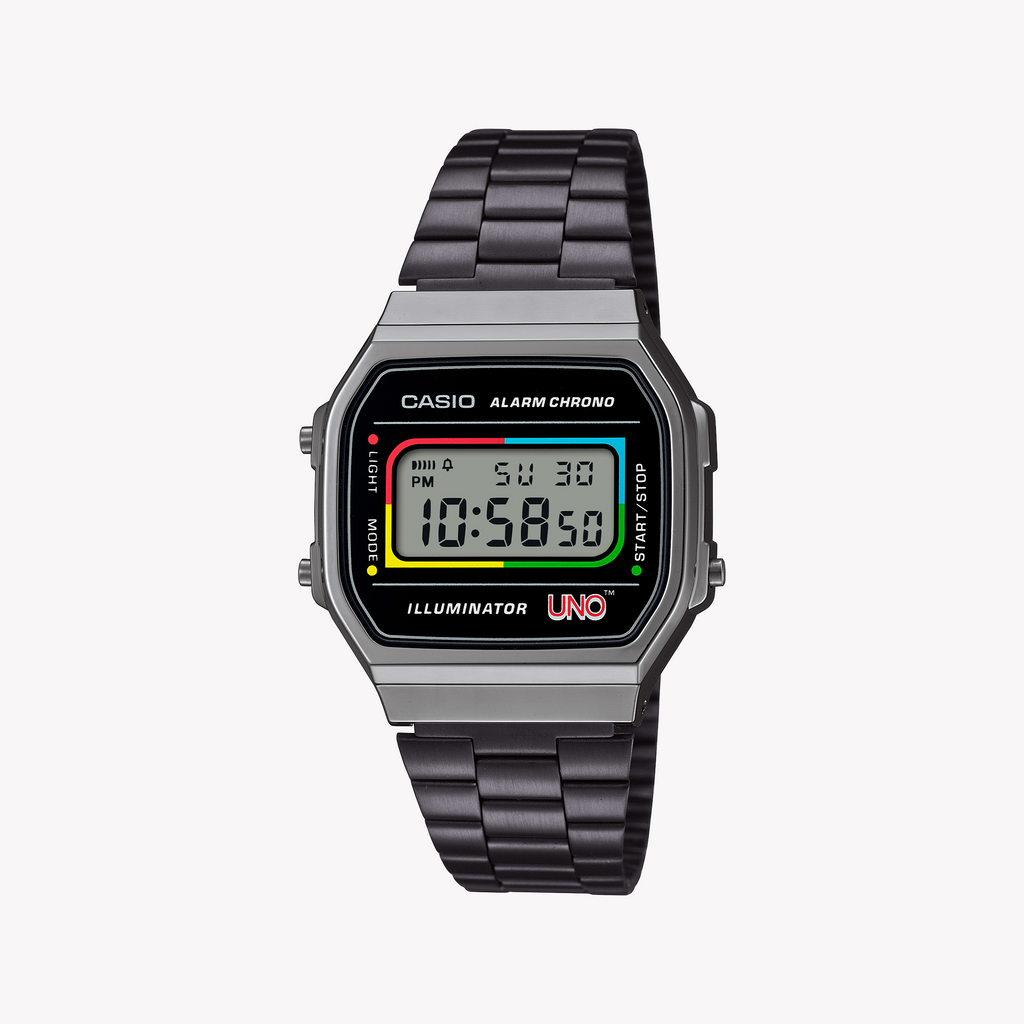 CASIO A168WEUC-1ADR ELEGANT ADVENTURER - STYLISH DIGITAL TIMEPIECE WITH GRAY RESIN CASE