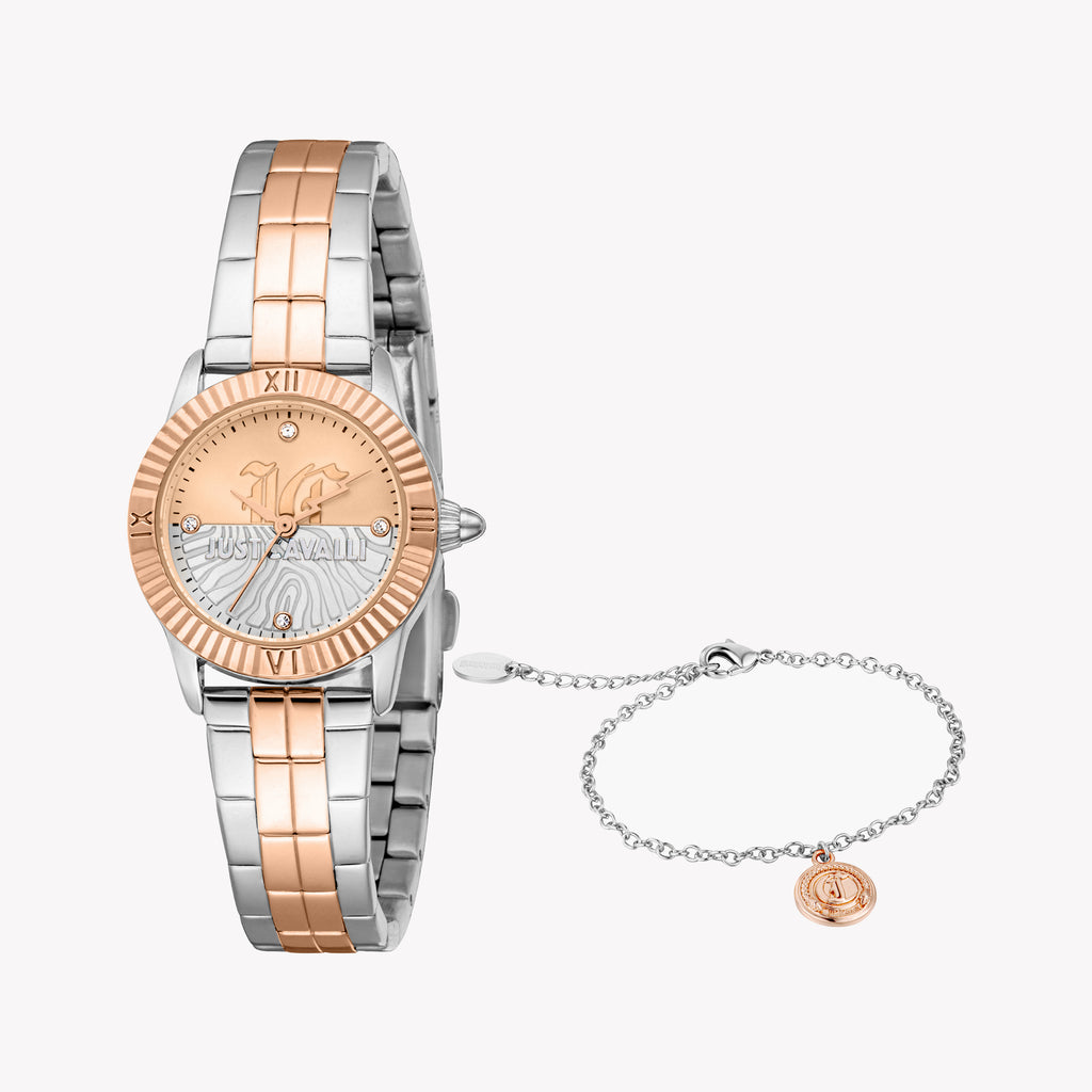 JUST CAVALLI JC1L328M0095 - ELEGANT TWO-TONE WOMEN'S TIMEPIECE FOR EVERY OCCASION