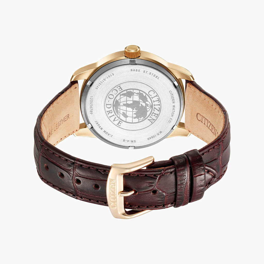 CITIZEN BM8553-16A - ELEGANT GOLD TIMEPIECE FOR MEN WITH CLASSIC LEATHER BAND