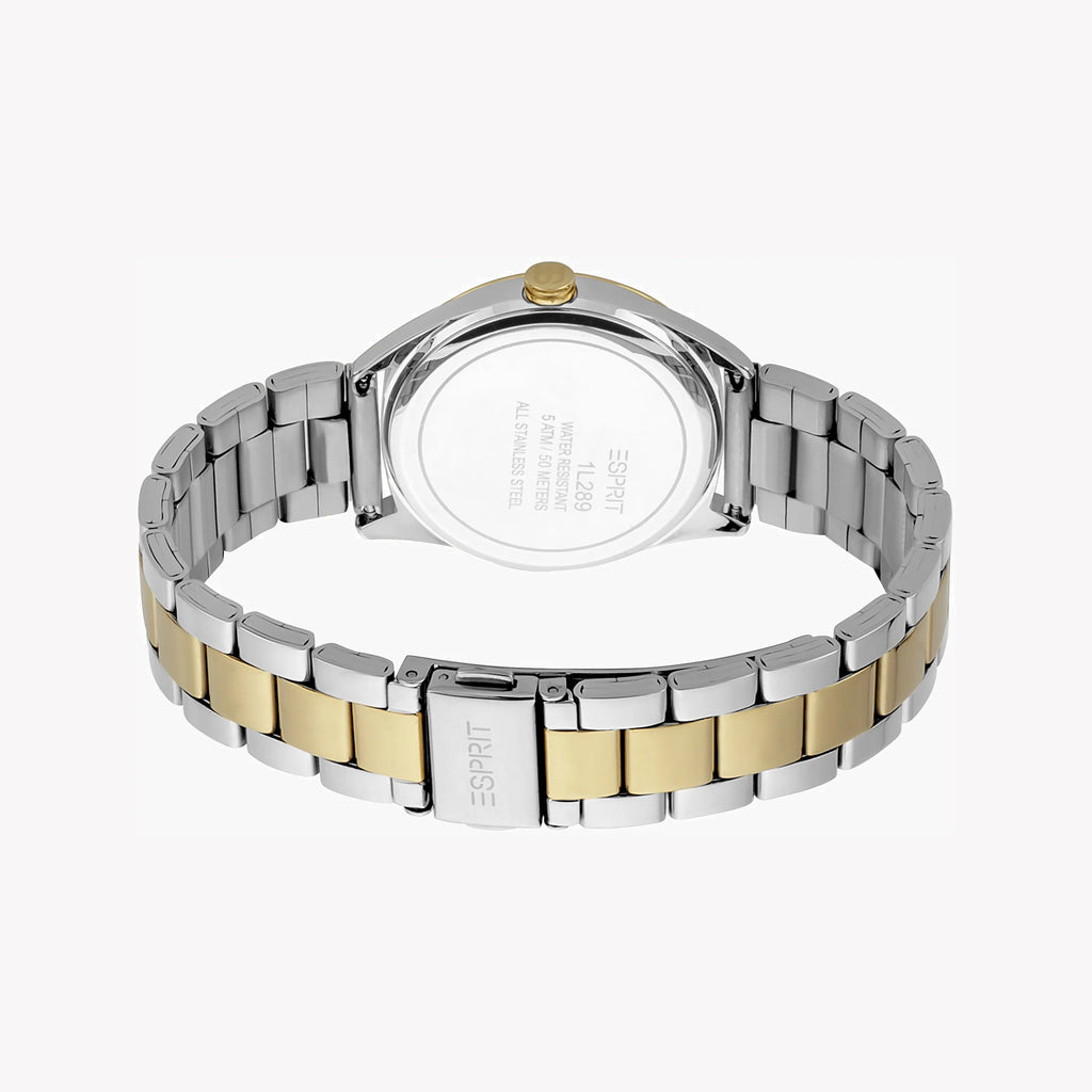 ESPRIT Women's Watch with Silver Stainless Steel Case and Silver & Gold Stainless Steel Band