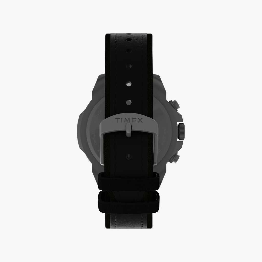 Timex Expedition North® Ridge Chrono 42mm LLB IP Steel Case Dk Green Dial Black Eco-friendly Vegan Leather TW2W16100 Men's Watch