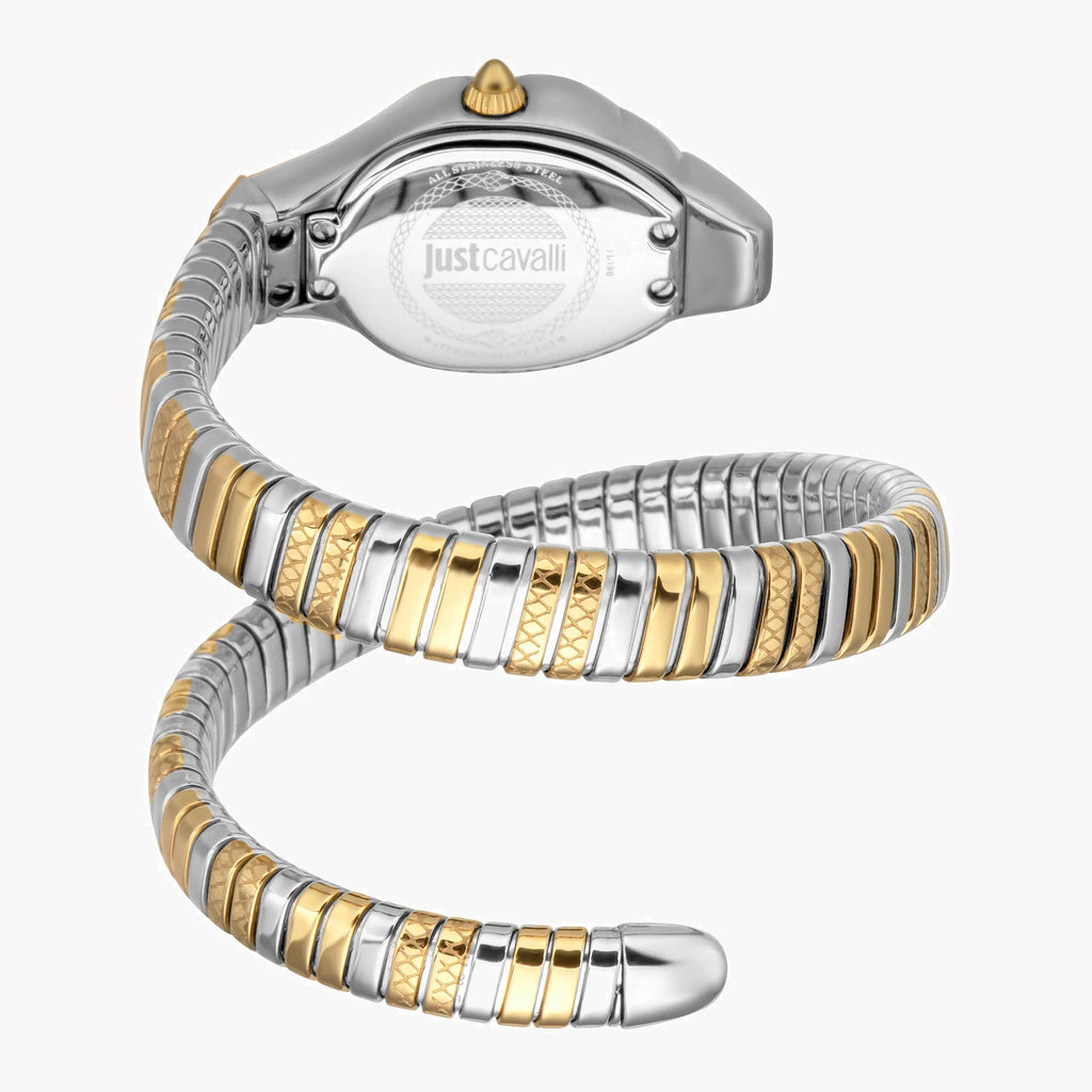 JUST CAVALLI Women's Watch with Silver & Gold Stainless Steel Case and Silver & Gold Stainless Steel Band