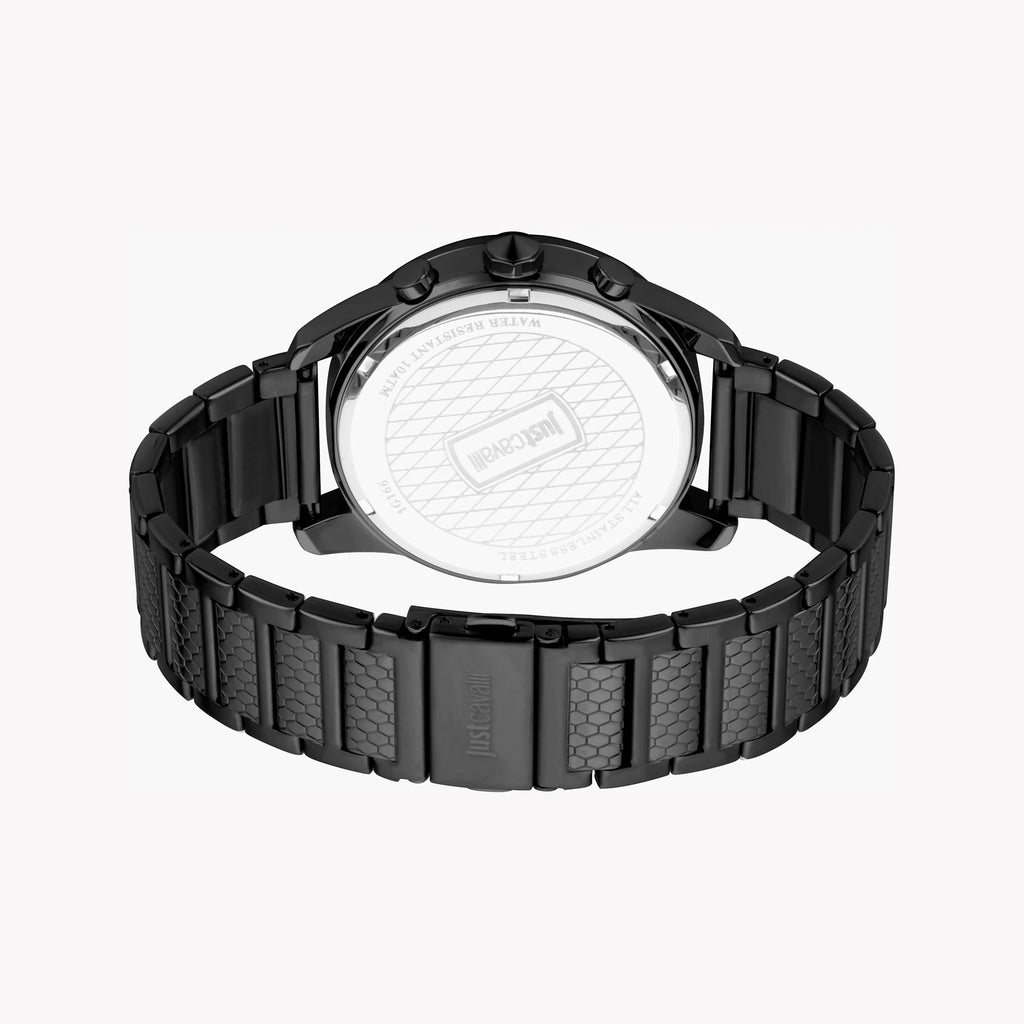 JUST CAVALLI JC1G166M0065 - ELEGANT BLACK STAINLESS STEEL MEN'S WATCH WITH SOPHISTICATION