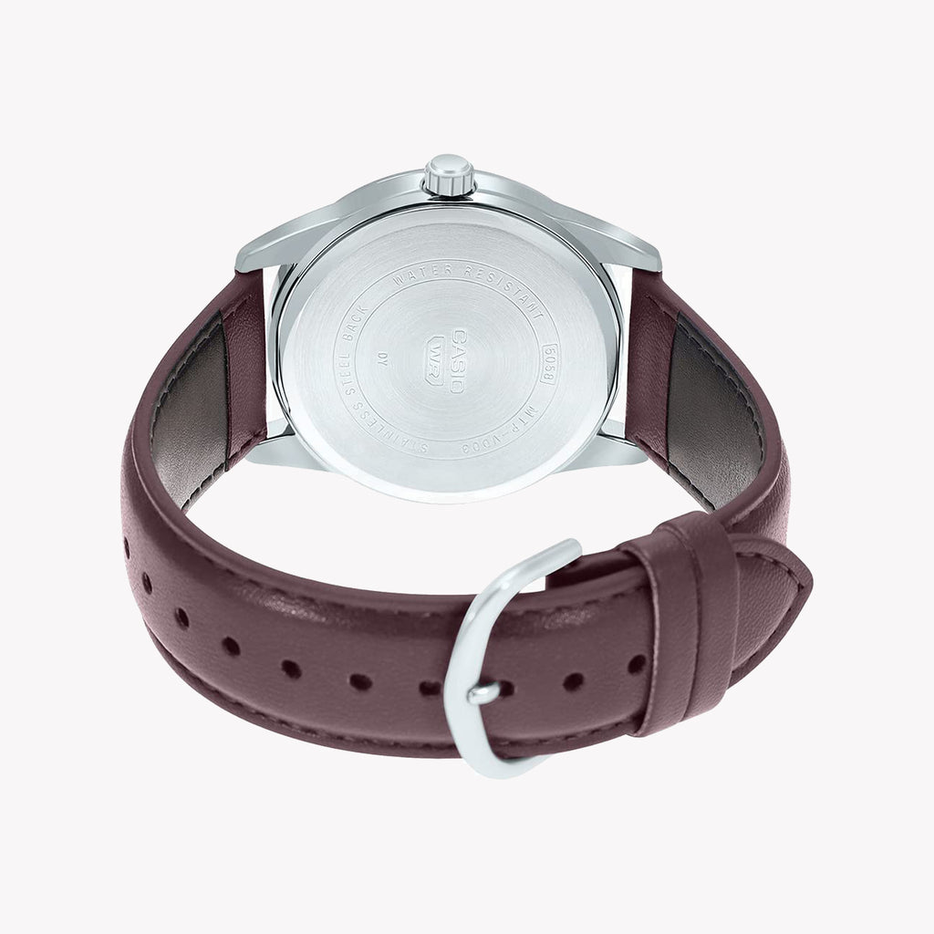 CASIO MTP-VD03L-5AUDF ELEGANT TIMEPIECE - CLASSIC MEN'S WATCH WITH LEATHER BAND AND DATE DISPLAY