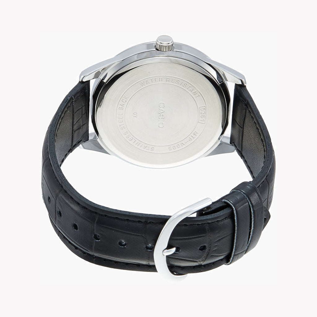 CASIO MTP-V005L-1BUDF CLASSIC ELEGANCE - MEN’S STYLISH LEATHER BAND TIMEPIECE