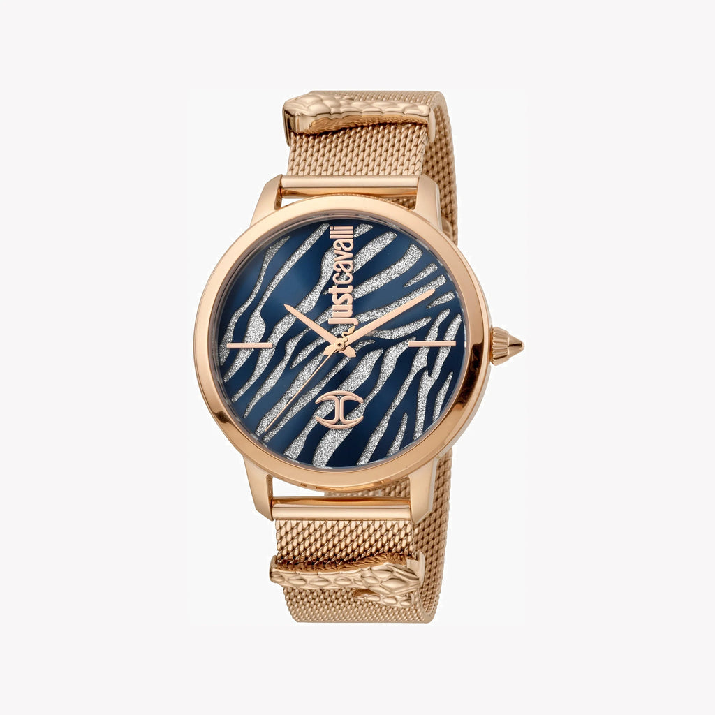 JUST CAVALLI Women's Watch with Rose Gold Stainless Steel Case and Rose Gold Stainless Steel Band