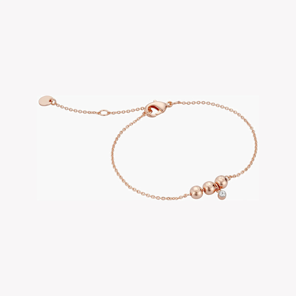 ESPRIT Women's Watch with Rose Gold Stainless Steel Case and Black Leather Band