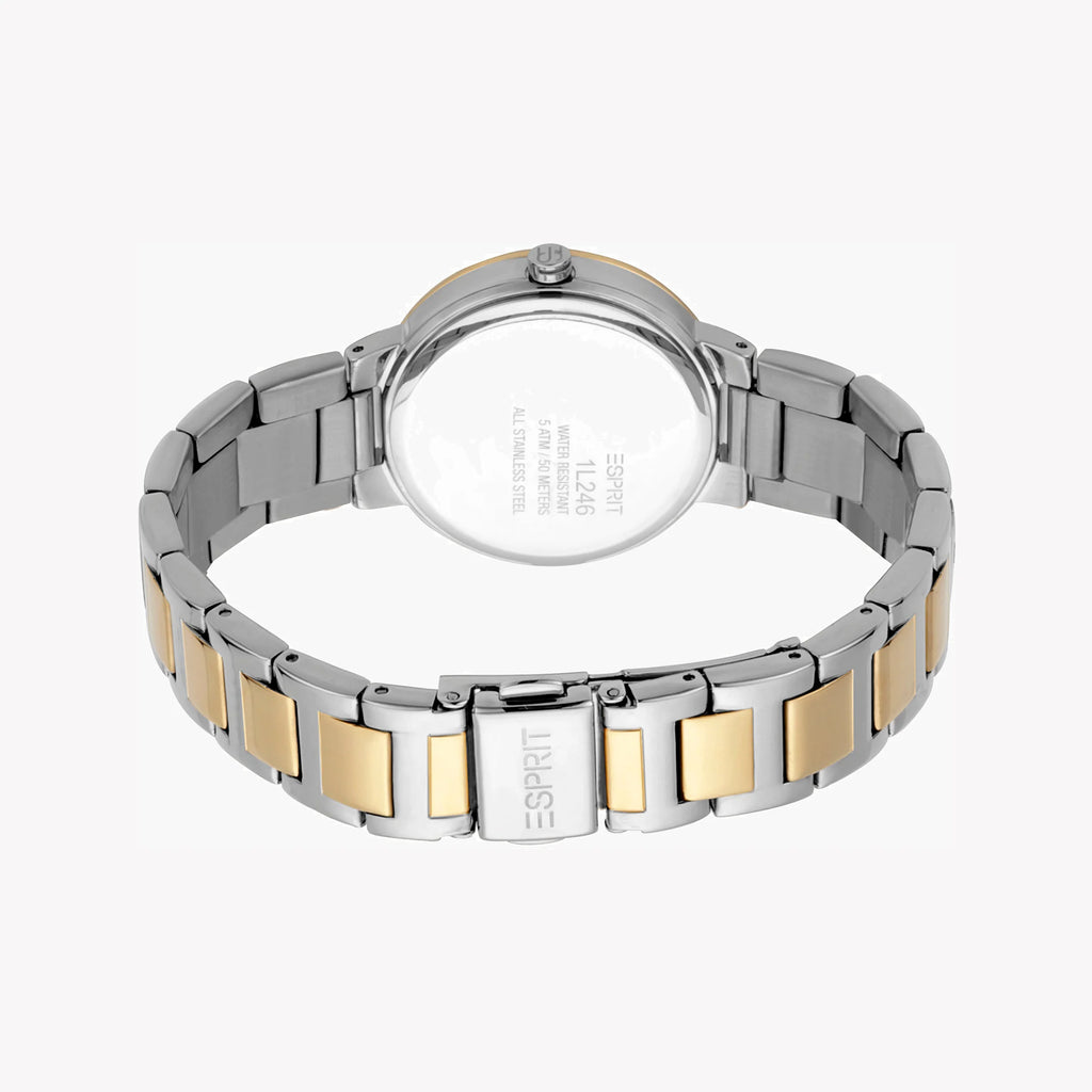 ESPRIT Women's Watch with Silver Stainless Steel Case and Silver & Gold Stainless Steel Band