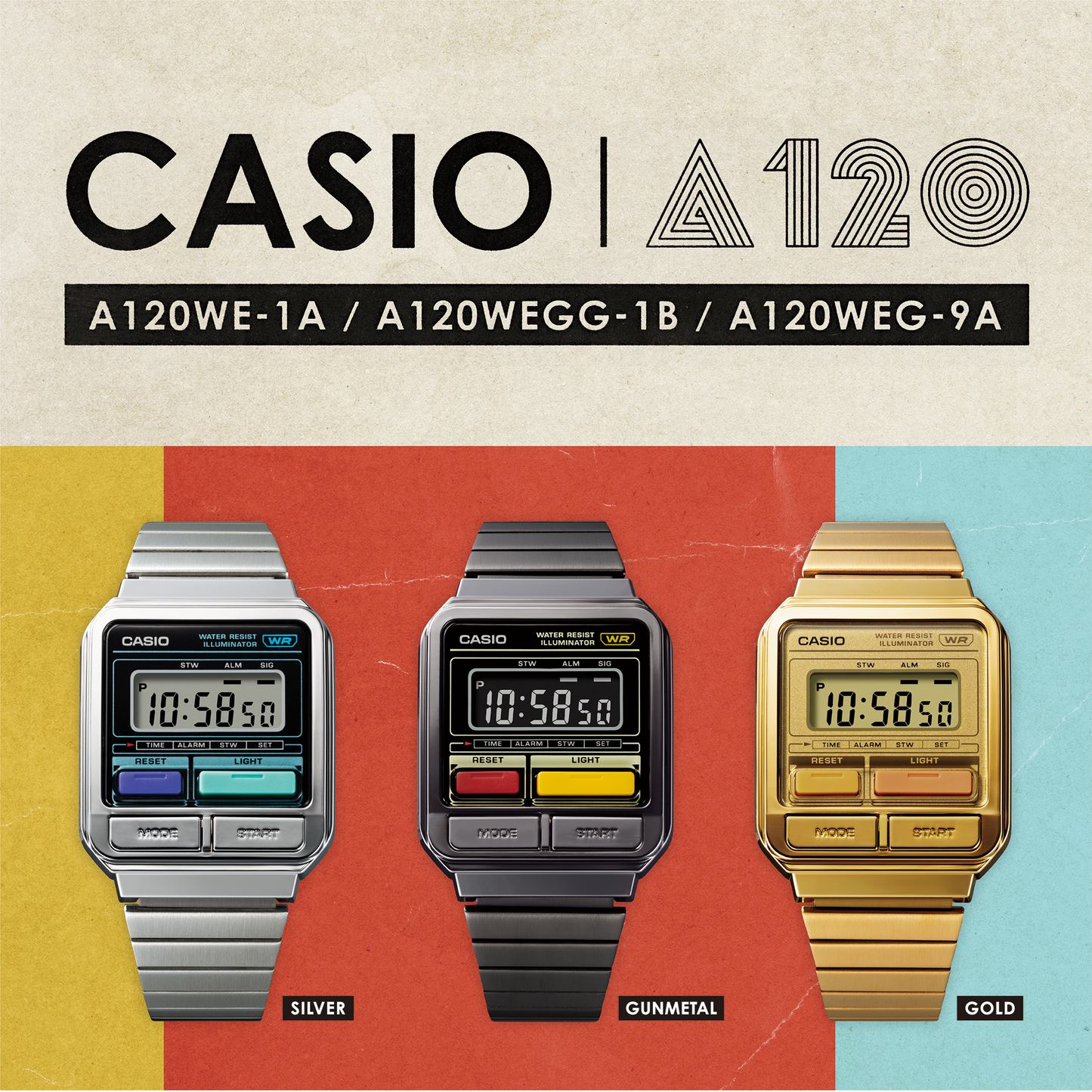 CASIO A120WEGG-1BDF Unisex Watch