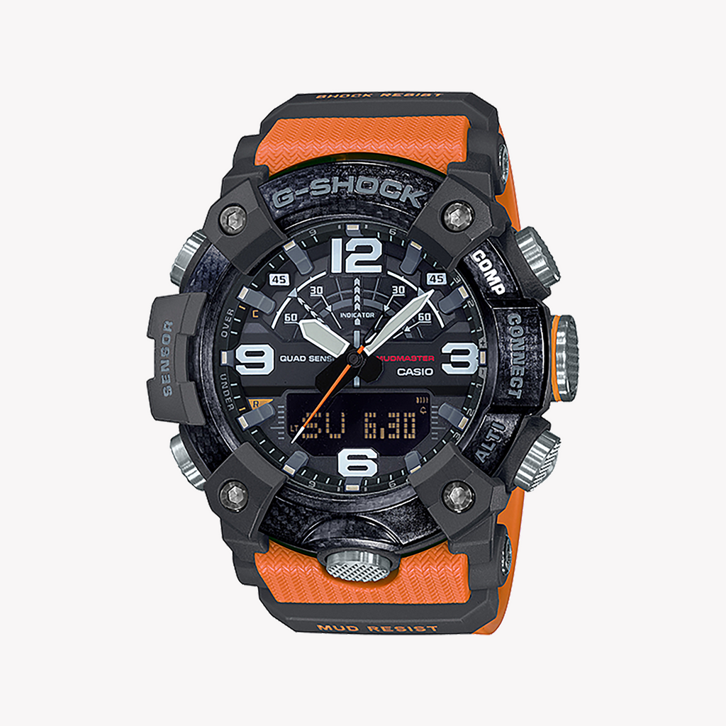 CASIO G-SHOCK GG-B100-1A9DR - ADVENTURER'S XTREME COMPANION Men's Watch with black/orange design, altimeter, and compass