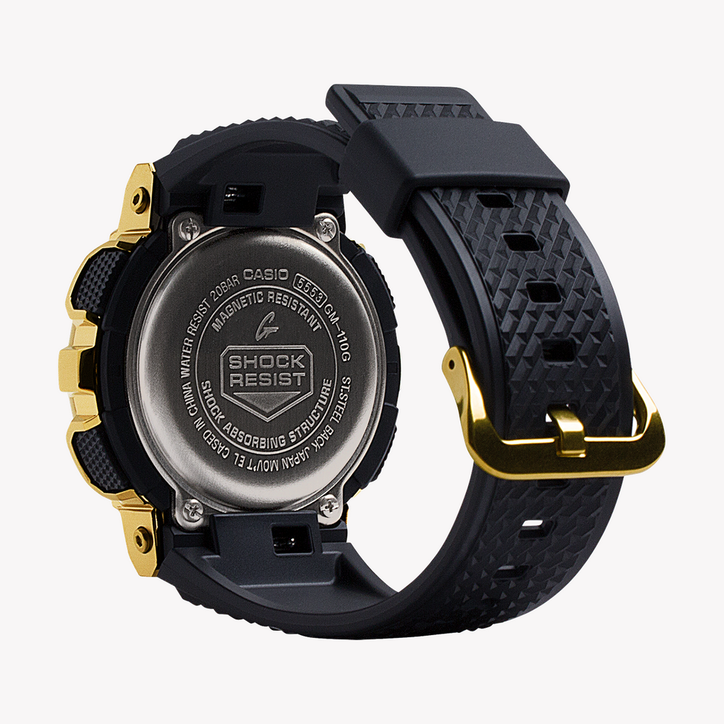 CASIO G-SHOCK GM-110G-1A9DR - BOLD GOLD ADVENTURER Men's Watch with Black Resin Band