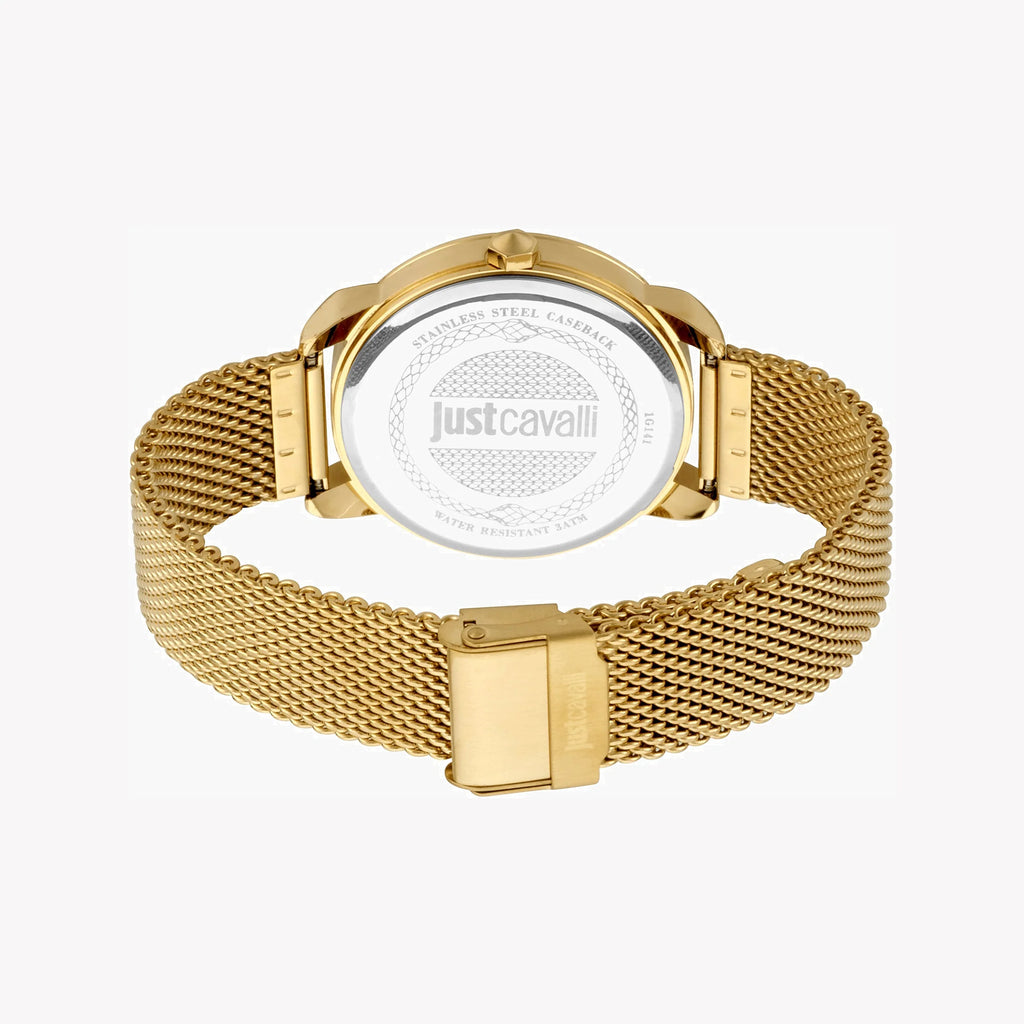 JUST CAVALLI JC1G141M0075 - ELEGANT GOLD STAINLESS STEEL MEN'S WATCH WITH CHAMPAGNE DIAL