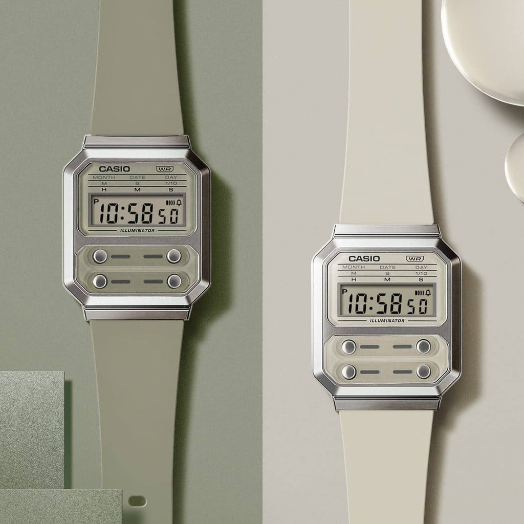 CASIO A100WEF-3ADF VINTAGE GREEN - STYLISH SPORT DIGITAL WATCH with durable resin band and practical features
