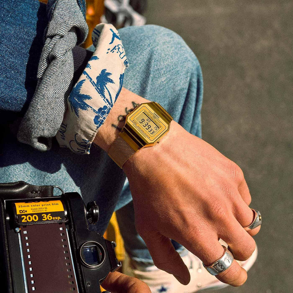 CASIO A700WMG-9ADF - SPORTY ELEGANCE UNLEASHED - Gold Stainless Steel Timepiece for Adventurers