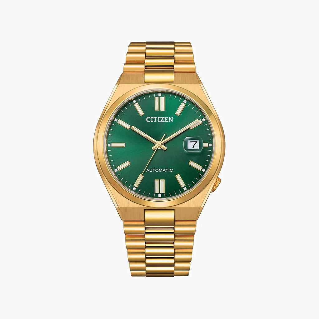 CITIZEN NJ0152-51X GOLD STUNNER - SOPHISTICATED AUTOMATIC MEN'S WATCH with GREEN DIAL & 5 ATM WATER RESISTANCE