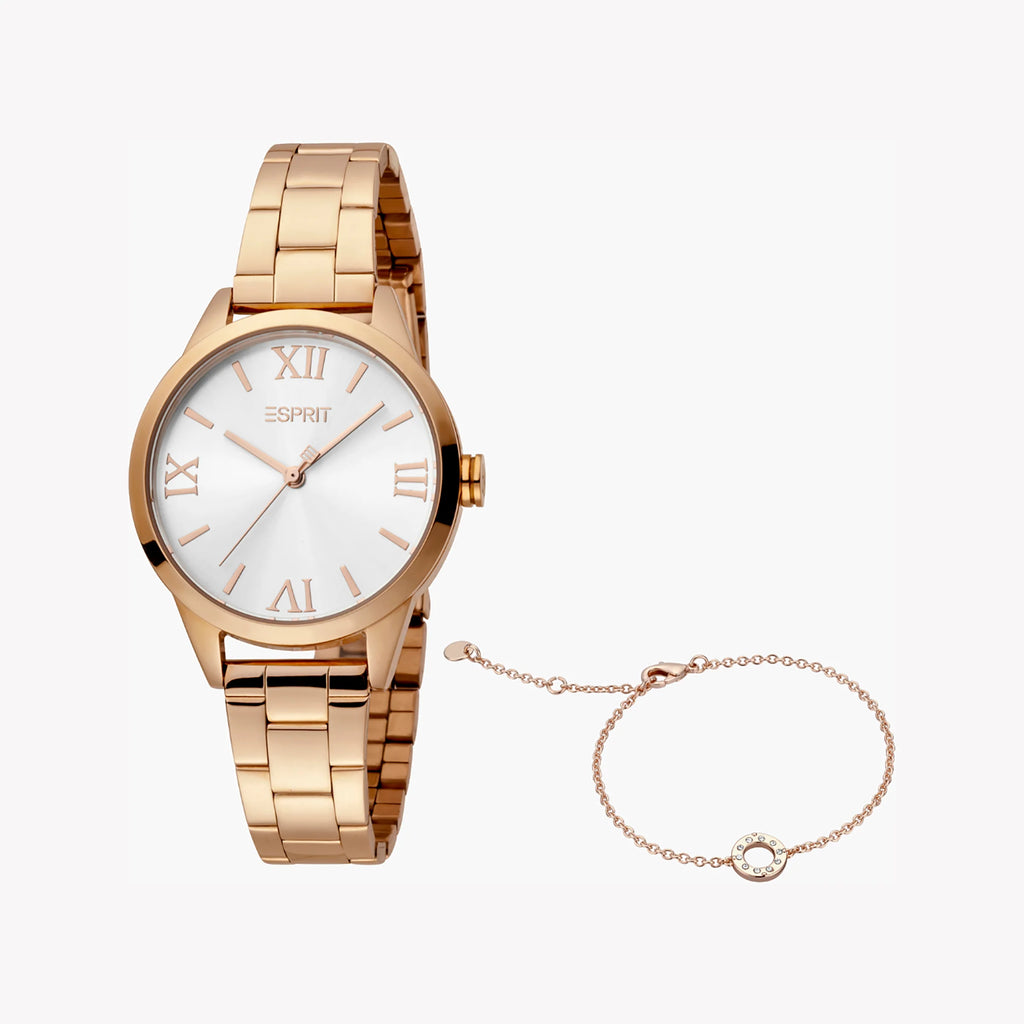 ESPRIT Women's Watch with Rose Gold Stainless Steel Case and Rose Gold Stainless Steel Band
