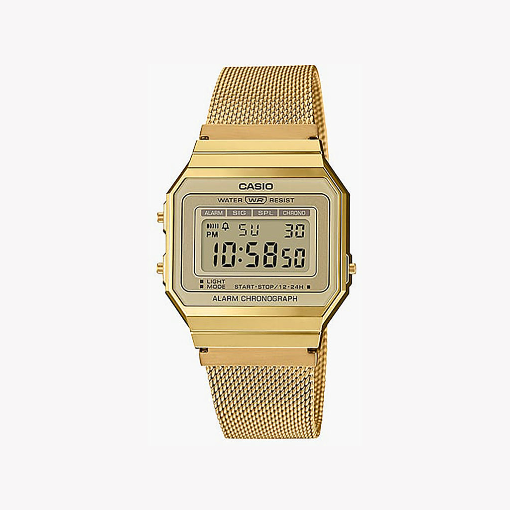 CASIO A700WMG-9ADF - SPORTY ELEGANCE UNLEASHED - Gold Stainless Steel Timepiece for Adventurers