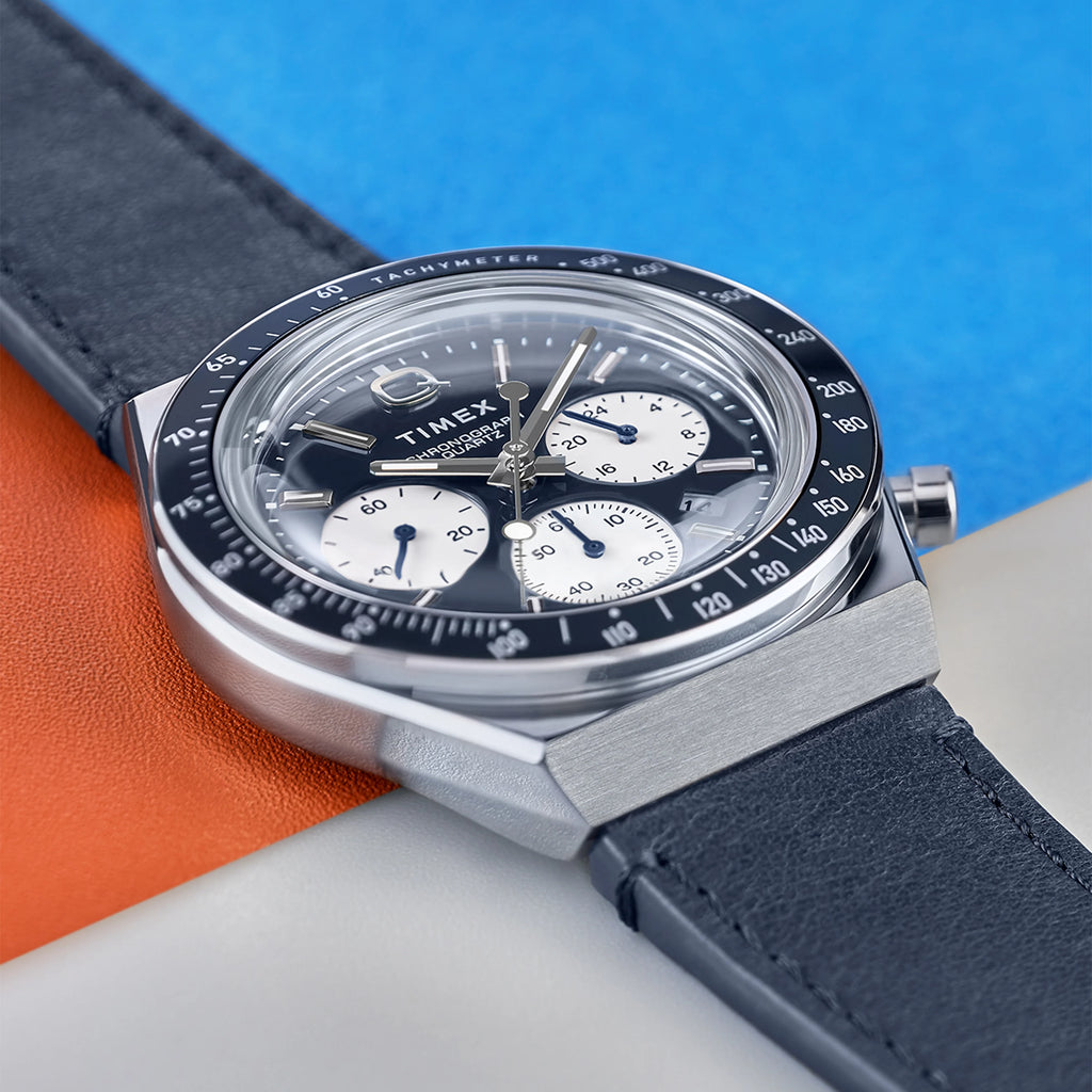 Timex Q Diver inspired Chrono SST Case Blue Dial Blue Strap TW2W51700 Men's Watch