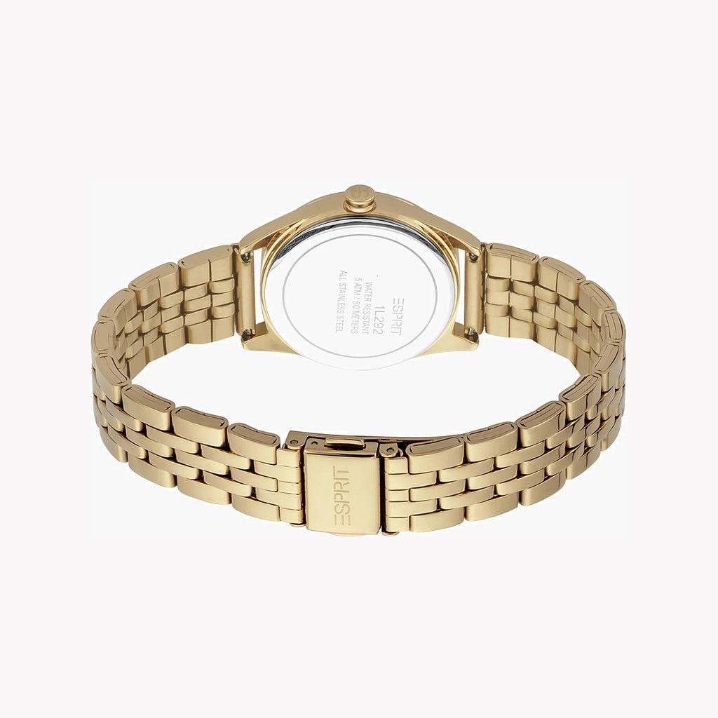 ESPRIT Women's Watch with Gold Stainless Steel Case and Gold Stainless Steel Band