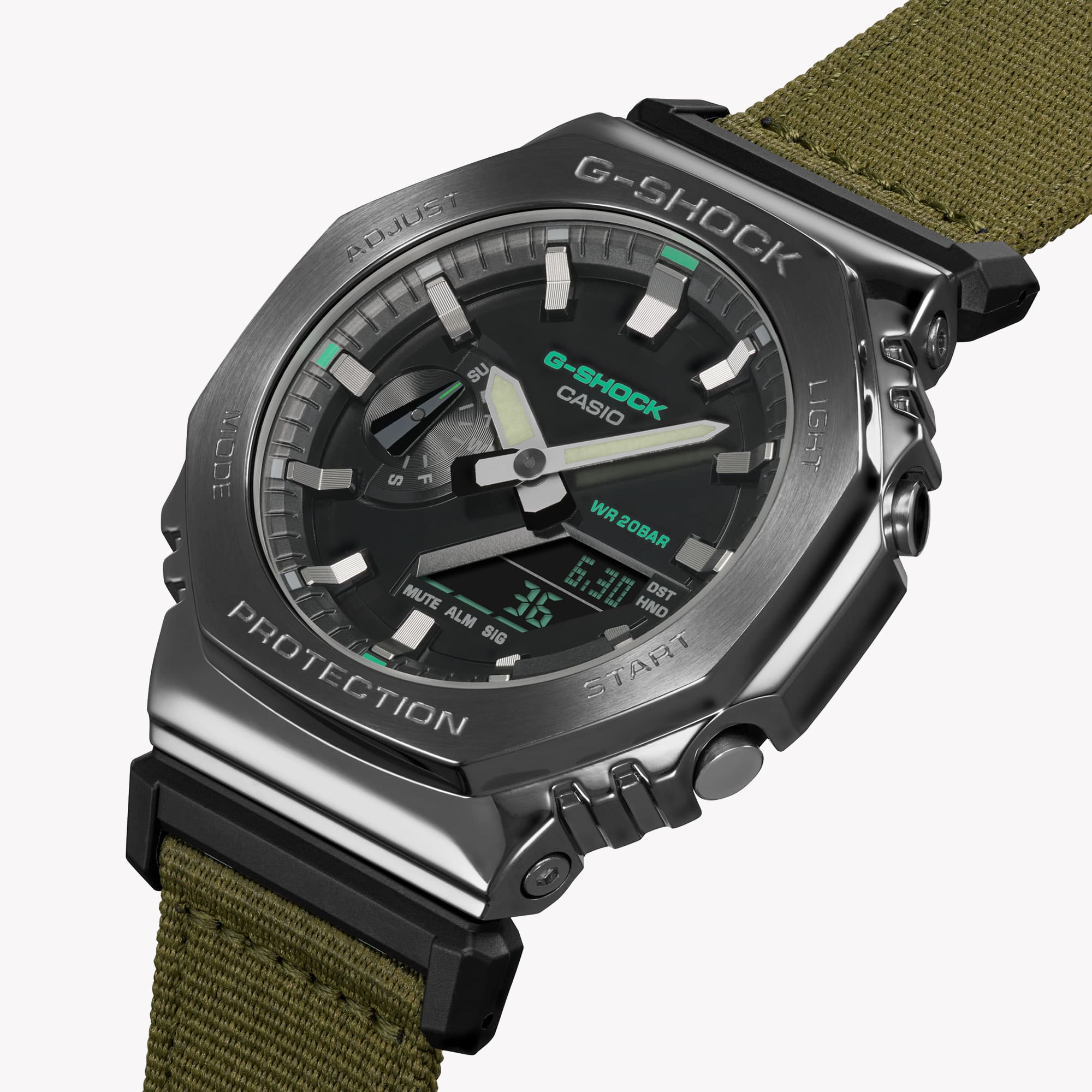 CASIO G-SHOCK GM-2100CB-3ADR OAK ADVENTURE - STYLISH GREEN FABRIC MEN'S WATCH