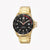 ESPRIT MEN'S STAINLESS STEEL TIMEPIECE - ELEGANT GOLD BAND & BLACK DIAL CLASSIC