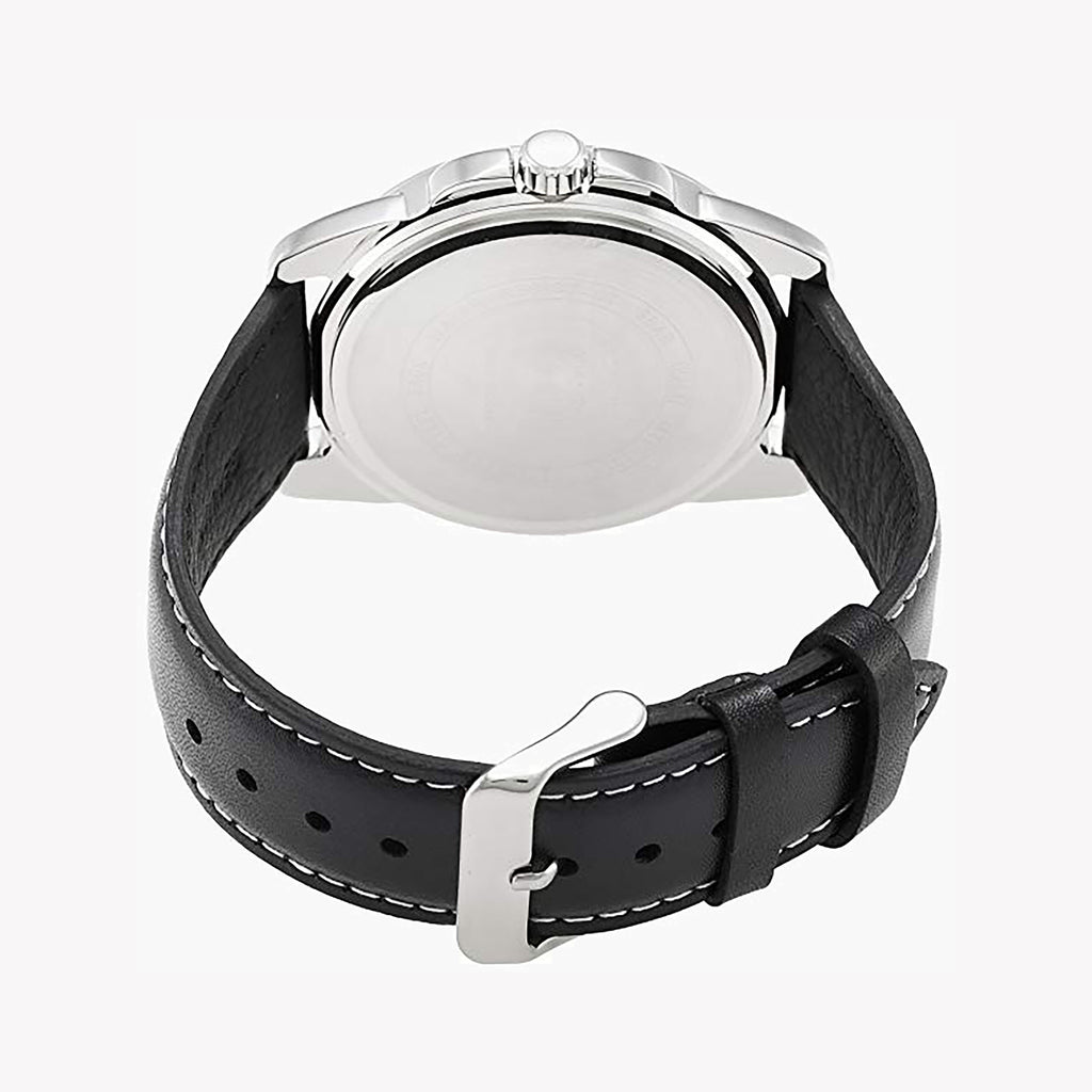 CASIO MTP-1314L-8AVDF SPORTY ELEGANCE - MEN'S LEATHER BAND WATCH WITH BLACK DIAL