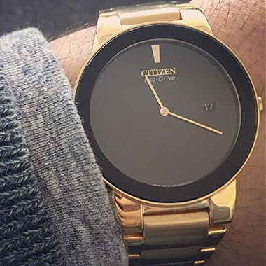 CITIZEN AU1062-56E - BOLD GOLD MASTERPIECE - Eco-Drive Men's Watch with Luxurious Black Dial