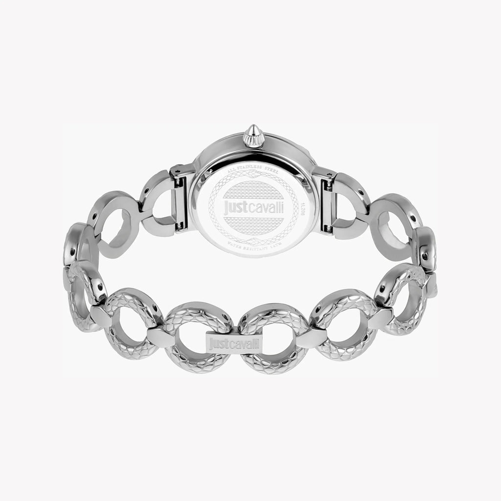 JUST CAVALLI Women's Watch with Silver Stainless Steel Case and Silver Stainless Steel Band
