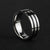 ZINK Men's Silver & Black Stainless Steel Ring | ZJRG005SPB