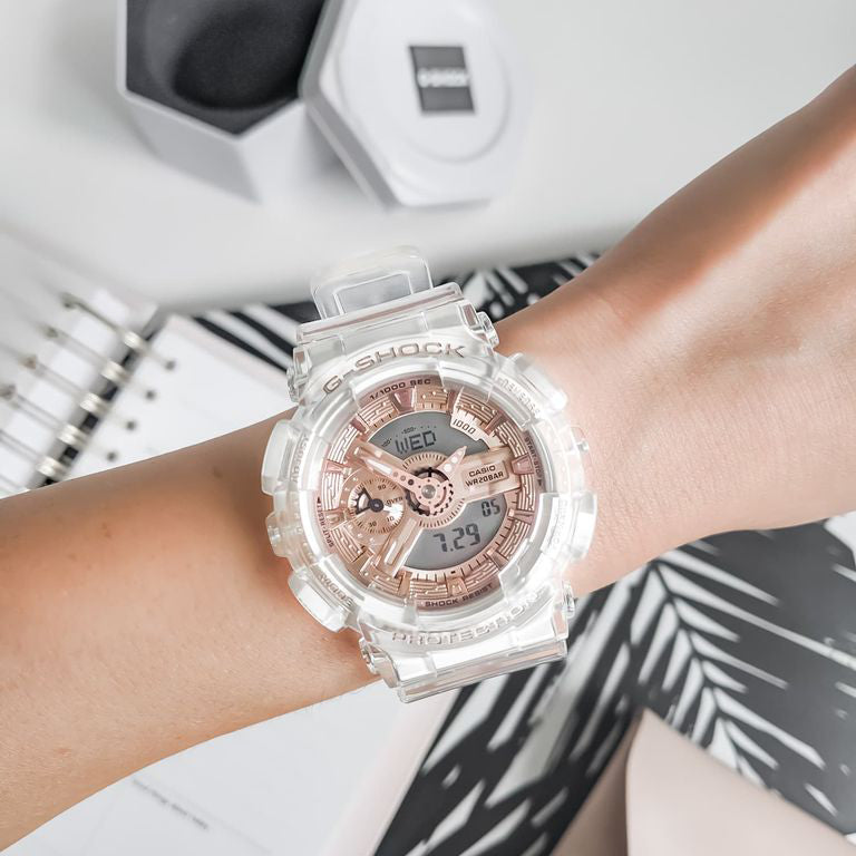 CASIO G-SHOCK GMA-S110SR-7ADR - STYLISH RESILIENCE WOMEN'S WATCH with White Resin Band & Sleek Digital Display