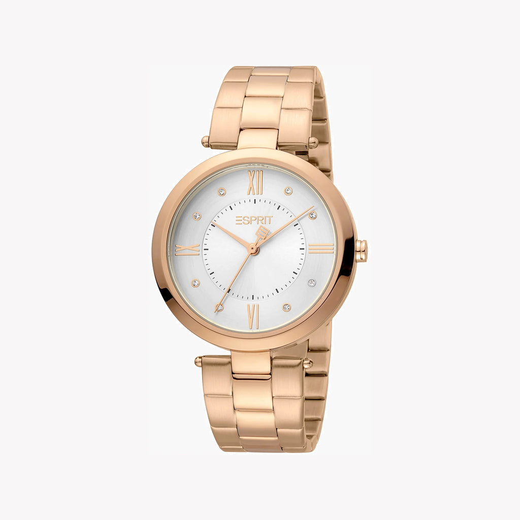 ESPRIT Women's Watch with Rose Gold Stainless Steel Case and Rose Gold Stainless Steel Band