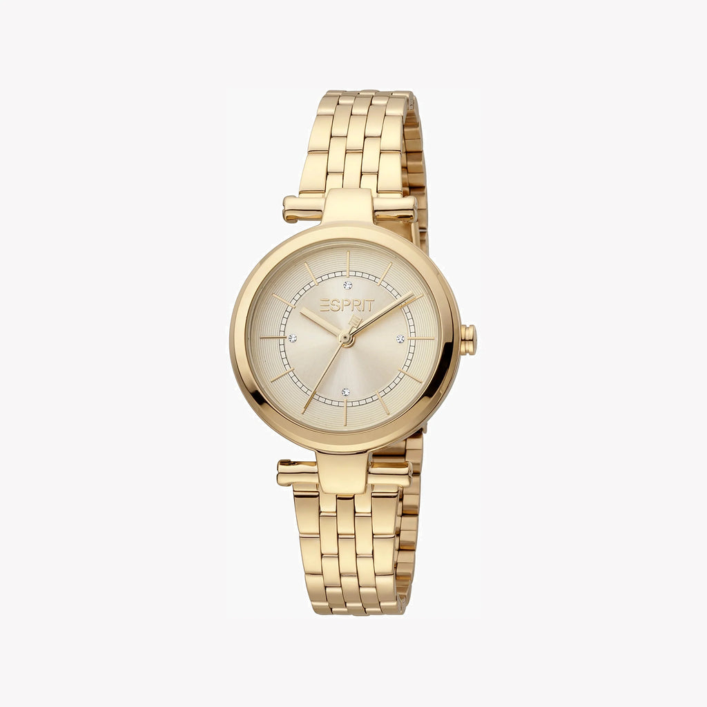 ESPRIT Women's Watch with Gold Stainless Steel Case and Gold Stainless Steel Band