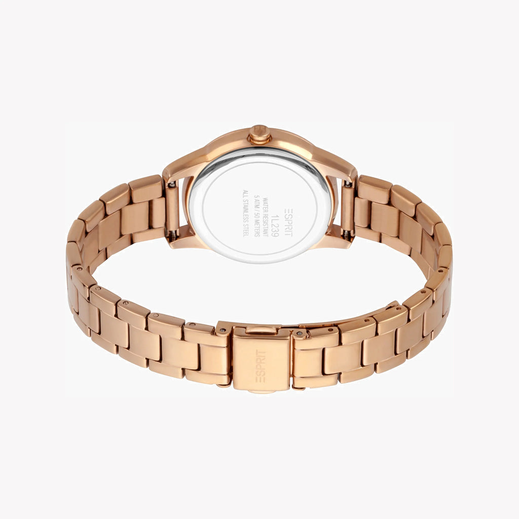 ESPRIT Women's Watch with Rose Gold Stainless Steel Case and Rose Gold Stainless Steel Band