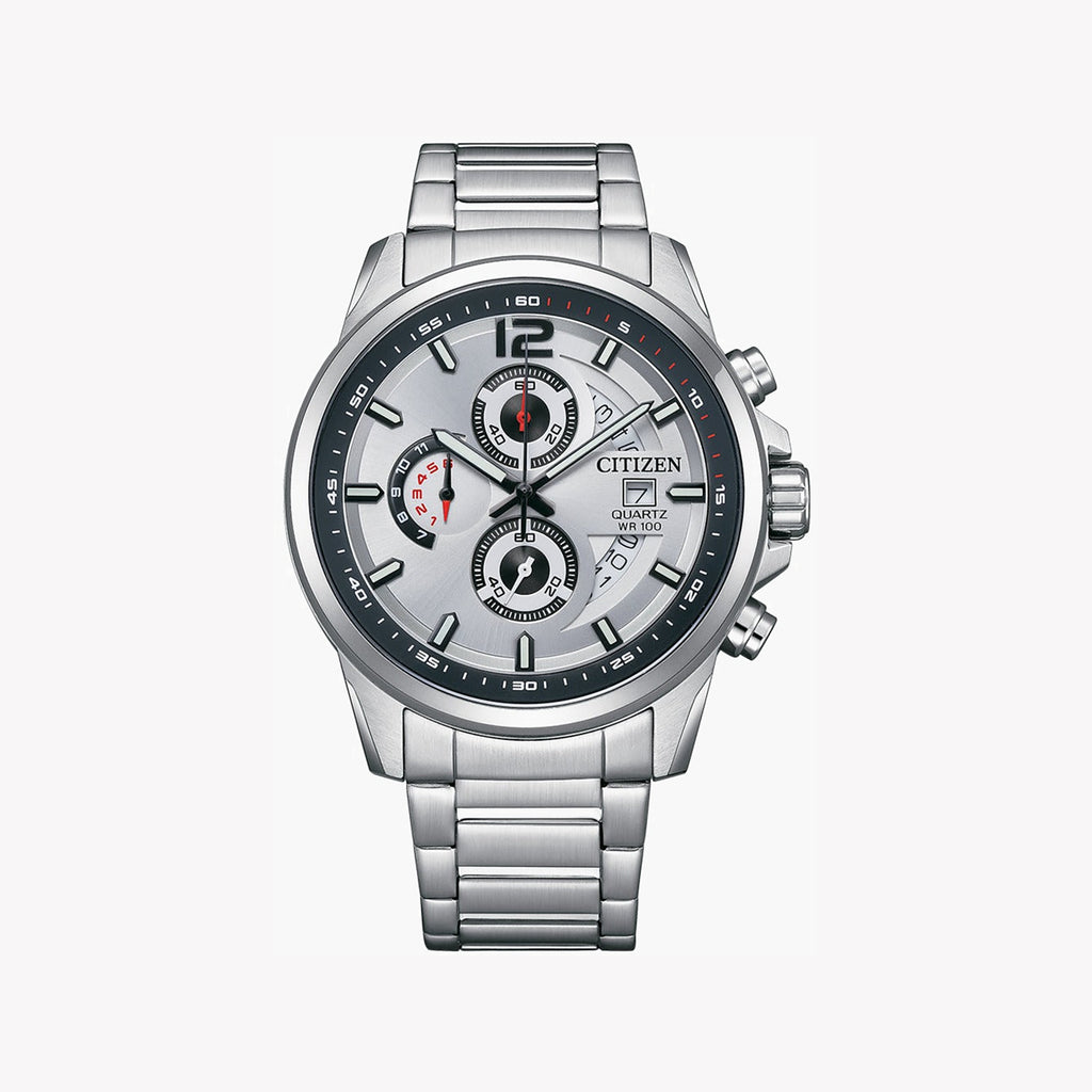 CITIZEN AN3690-56A - ELEGANT PERFORMANCE SERIES Men's Watch with Silver Stainless Steel Case and Multifunctional Dial