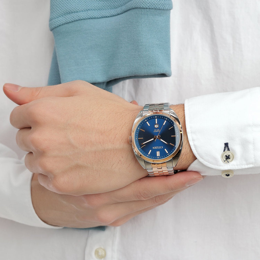 CITIZEN BI5096-53L - BOLD PERFORMANCE MEN'S WATCH IN SILVER & ROSE GOLD - TIMELESS ELEGANCE