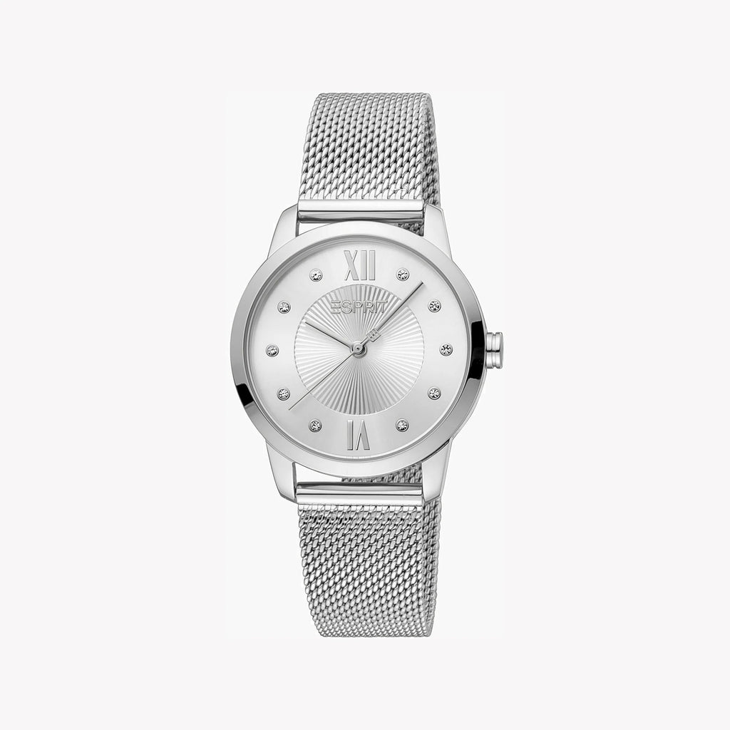 ESPRIT Women's Watch with Silver Stainless Steel Case and Silver Stainless Steel Band