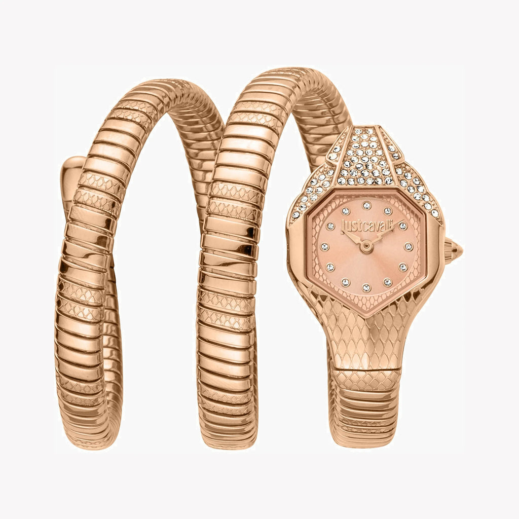 JUST CAVALLI Women's Watch with Rose Gold Stainless Steel Case and Rose Gold Stainless Steel Band